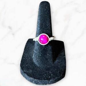 Wire Wrapped Pink Tiger’s Eye Ring
